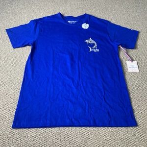 Island Magic Costa Rica Mens‎ T Shirt Size Large Blue Slim Fit Short Sleeves